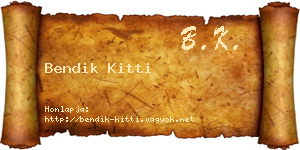 Bendik Kitti névjegykártya