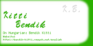 kitti bendik business card